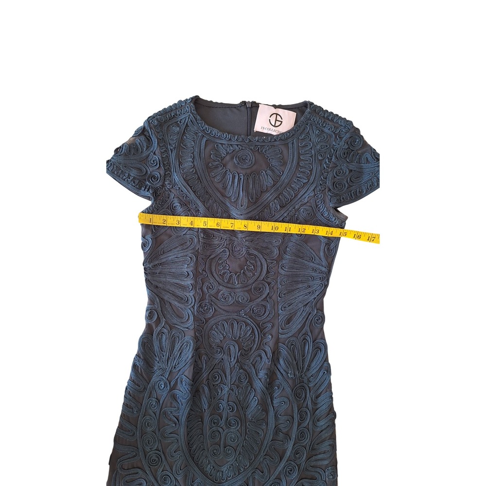JS Collections Navy Blue Soutache Ribbon Sheath Cocktail Dress 864310 Womens - Picture 8 of 8